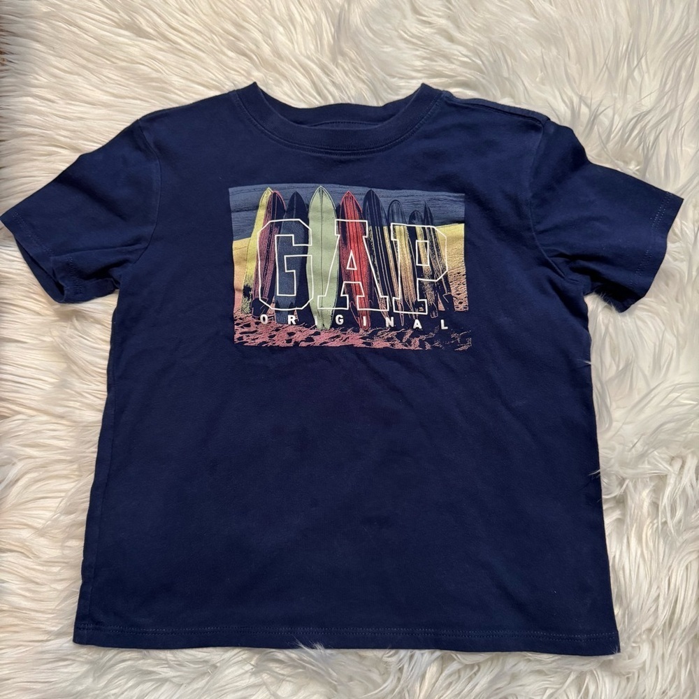 GAP Kids‎ Blue Surfboard Graphic Tee Size S 6/7